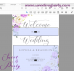 Purple Ivory welcome sign template,Floral welcome sign template, (144)